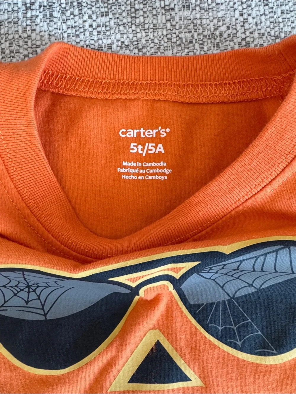 Carter's Halloween Orange Long-Sleeve Pumpkin Sunglasses Tee